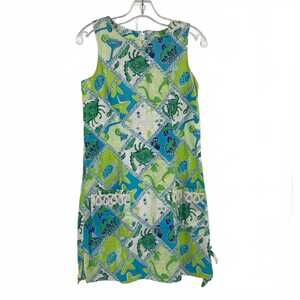 Lilly Pulitzer Mini Dress Blue Green Cotton 6 | Women’s Short